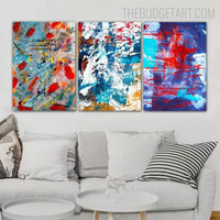 Colorific Mixture Daub Abstract Contemporary Painting Picture Canvas Print for Room Wall Flourish