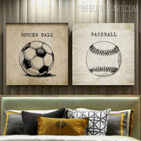 Black and White Baseball Sports Vintage Painting Picture Canvas Print for Room Wall Outfit