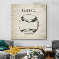 Baseball Sports Vintage Painting Picture Canvas Print for Room Wall Decoration