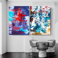 Colorful Taints Abstract Contemporary Painting Picture Canvas Print for Room Wall Adornment