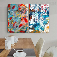Motley Specked Abstract Contemporary Painting Picture Canvas Print for Room Wall Illumination