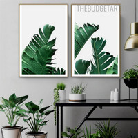 Green Leafage Botanical Modern Artwork Picture Canvas Print for Room Wall Getup