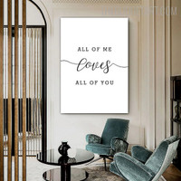 All Of You Typography Quotes Contemporary Painting Picture Canvas Print for Room Wall Garnish