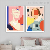 Shakespeare And David Watercolor Modern Painting Pic Canvas Print for Room Wall Garnish