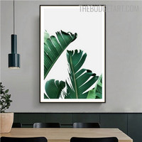 Banana Leaves Botanical Modern Painting Photograph Canvas Print for Room Wall Flourish