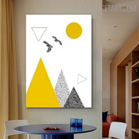 Stain Triangle Abstract Geometric Contemporary Painting Picture Canvas Print for Room Wall Décor