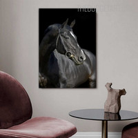 Black Horse Animal Modern Painting Picture Canvas Print for Room Wall Assortment