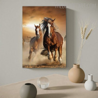 Ground Run Horses Animal Modern Painting Picture Canvas Print for Room Wall Tracery