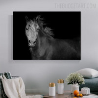 Cool Horse Animal Modern Painting Picture Canvas Print for Room Wall Flourish