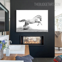 Jumping Horse Animal Modern Painting Picture Canvas Print for Room Wall Décor