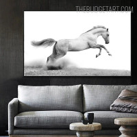 Jumping Horse Animal Modern Painting Picture Canvas Print for Room Wall Disposition