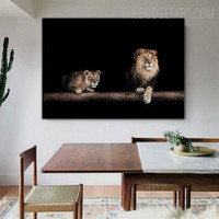Lions Mandala Animal Contemporary Painting Picture Canvas Print for Room Wall Molding