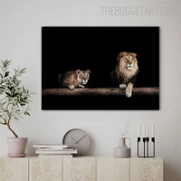 Lions Mandala Animal Contemporary Painting Picture Canvas Print for Room Wall Onlay