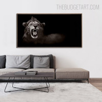 Roaring Lion Animal Contemporary Painting Pic Canvas Print for Room Wall Ornamentation