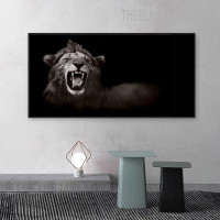 Roaring Lion Animal Contemporary Painting Pic Canvas Print for Room Wall Onlay