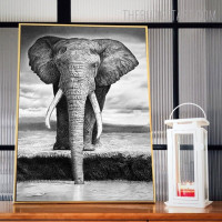 Black And White Elephant Animal Contemporary Painting Pic Canvas Print for Room Wall Outfit