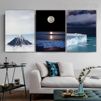 Iceberg Nordic Landscape Contemporary Painting Picture Canvas Print for Room Wall Decoration