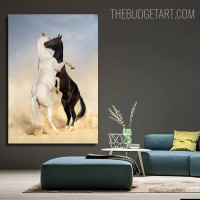 Black And White Horse Animal Modern Painting Picture Canvas Print for Room Wall Illumination