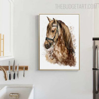 Horse Head Mask Animal Modern Painting Picture Canvas Print for Room Wall Molding