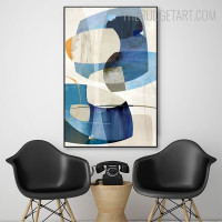 Multicolored Flaw Abstract Geometric Vintage Painting Image Canvas Print for Room Wall Decoration