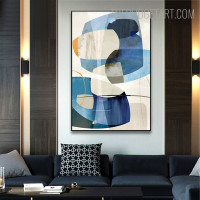 Multicolored Flaw Abstract Geometric Vintage Painting Image Canvas Print for Room Wall Disposition