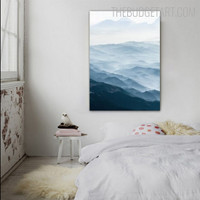 Sea Mist Landscape Contemporary Painting Picture Canvas Print for Room Wall Arrangement