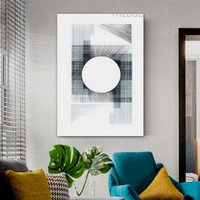 Square With Orb Nordic Abstract Geometric Vintage Painting Picture Canvas Print for Room Wall Onlay