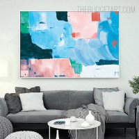 Colorific Speckle Nordic Abstract Watercolor Contemporary Painting Image Canvas Print for Room Wall Outfit