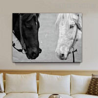 Horses Face Animal Modern Painting Picture Canvas Print for Room Wall Drape