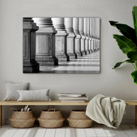 Granite Column Architecture Category Vintage Painting Picture Canvas Print for Room Wall Décor