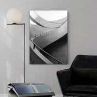Staircase Design Architecture Category Vintage Painting Picture Canvas Print for Room Wall Trimming