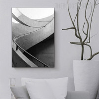 Staircase Design Architecture Category Vintage Painting Picture Canvas Print for Room Wall Drape
