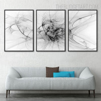 Meandering Lineament Abstract Modern Painting Picture Canvas Print for Room Wall Finery