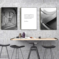 Arched Corridor With Windows Architecture Category Modern Painting Picture Canvas Print for Room Wall Finery