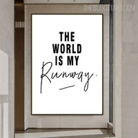 Runway Quote Scandinavian Painting Portrait Canvas Print for Room Wall Flourish