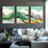 Multicolored Hills Abstract Landscape Modern Painting Picture Canvas Print for Room Wall Garniture