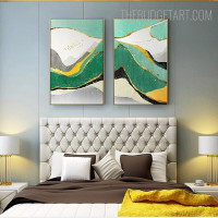 Colorful Mountains Abstract Landscape Modern Painting Picture Canvas Print for Room Wall Embellishment