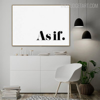 As If Quote Scandinavian Painting Photo Canvas Print for Room Wall Flourish