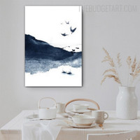 Ink Boat Abstract Landscape Contemporary Painting Picture Canvas Print for Room Wall Finery