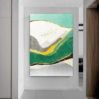 Multicolored Mount Abstract Landscape Modern Painting Picture Canvas Print for Room Wall Illumination