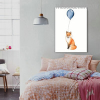Baby Fox Nordic Animal Contemporary Painting Picture Canvas Print for Room Wall Getup