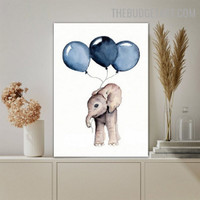 Elephant Balloons Nordic Animal Contemporary Painting Picture Canvas Print for Room Wall Outfit