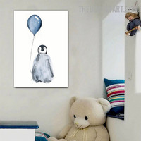 Penguin Nordic Animal Contemporary Painting Picture Canvas Print for Room Wall Drape