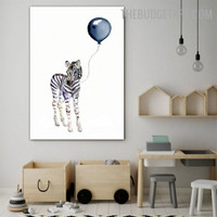 Zebra Balloon Nordic Animal Contemporary Painting Picture Canvas Print for Room Wall Garnish