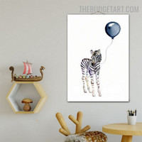 Zebra Balloon Nordic Animal Contemporary Painting Picture Canvas Print for Room Wall Trimming
