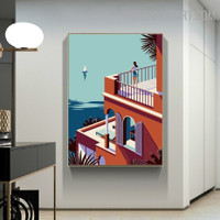 Terrace Landscape Modern Painting Picture Canvas Print for Room Wall Getup