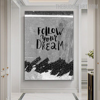 Follow Your Dream Typography Quotes Modern Painting Picture Canvas Print for Room Wall Flourish