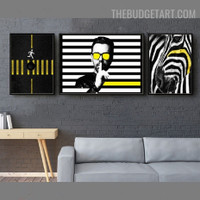 Running Man Figure Modern Painting Picture Canvas Print for Room Wall Garnish