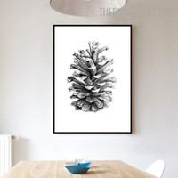 Hand Draw Pine Cone Botanical Vintage Painting Picture Canvas Print for Room Wall Ornament