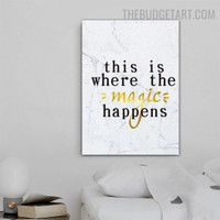Magic Happens Typography Quotes Modern Painting Picture Canvas Print for Room Wall Décor